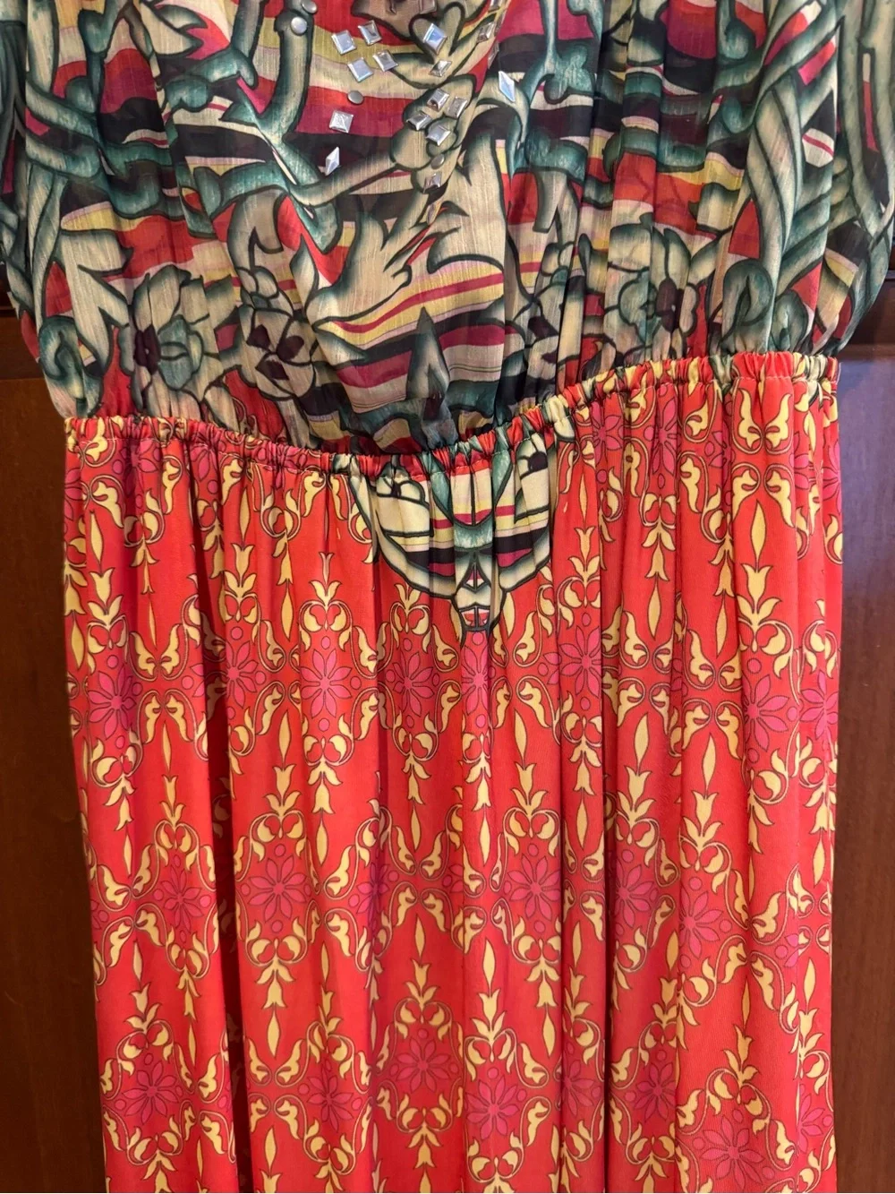 Style & Co. Multicolor Maxi Dress — Red, Yellow, Green